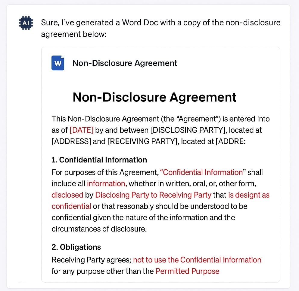 NDA LLM example